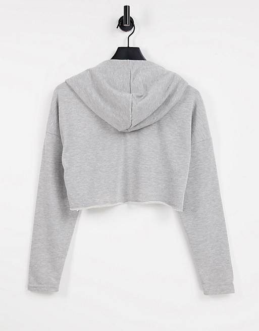 Hoodies & Sweatshirts Noisy May exclusive super cropped collegiate hoodie in grey 