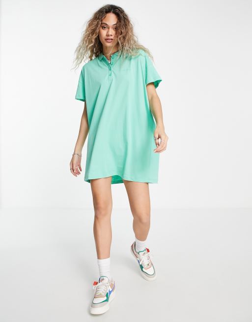 Noisy May – Exclusive – Übergroßes T-Shirt-Kleid in Minzgrün in Polo-Passform, 4 von 4