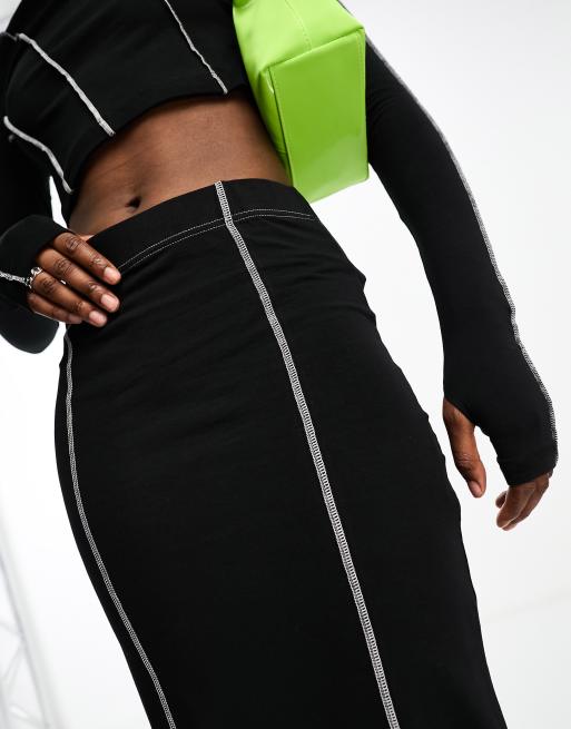Noisy May exposed seam maxi skirt in black (part of a set), 2 of 4