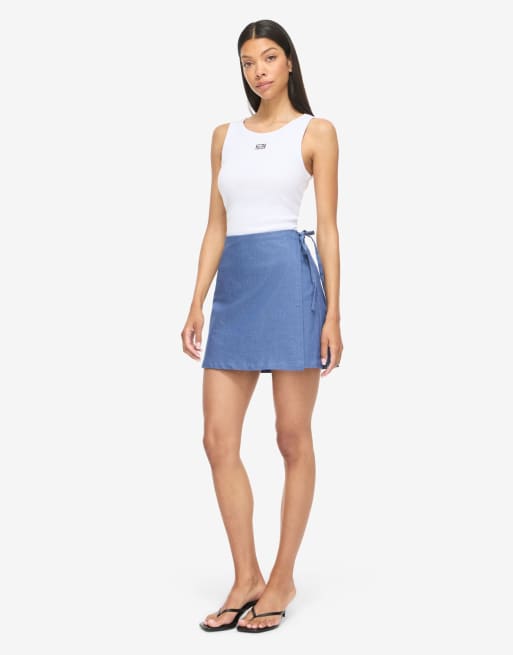 Noisy May - Falda vaquera azul medio cruzada, 3 de 6