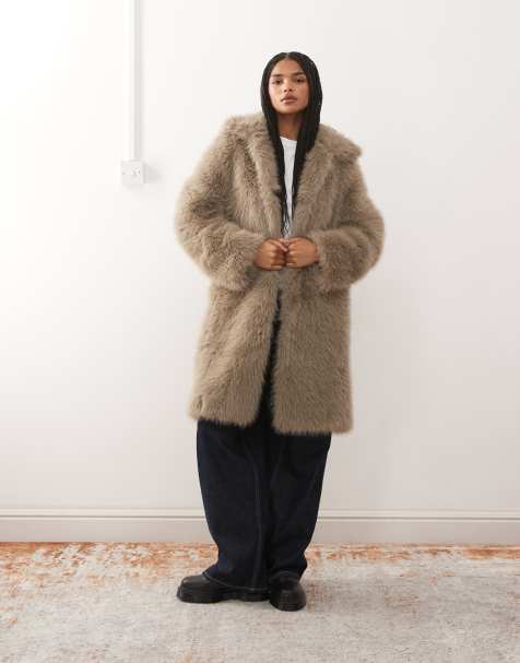 Noisy May faux fur coat in silver gray - view 1