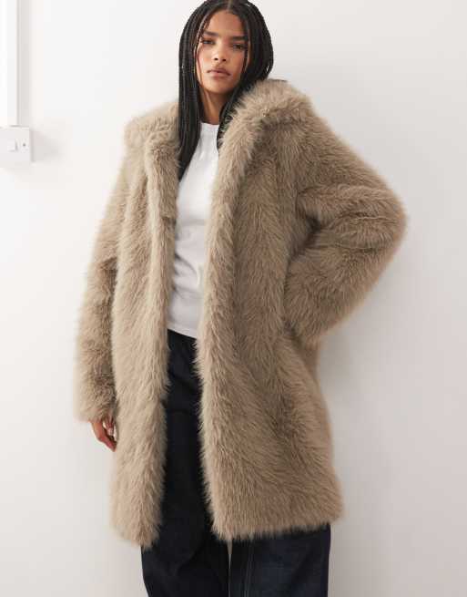 Noisy May faux fur coat in silver grey, 2 of 4