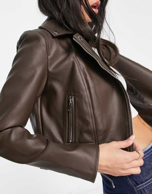 Asos noisy may hot sale leather jacket