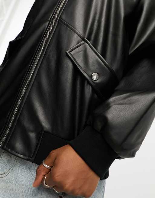 Asos noisy may hot sale leather jacket