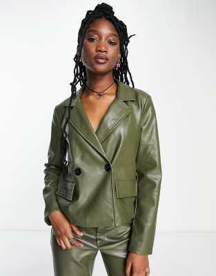 Khaki green cropped on sale jacket