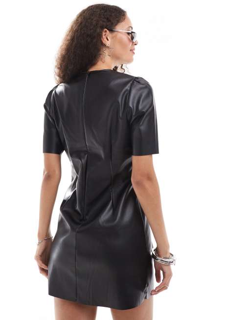 mini leather dress mabinogi Noisy May faux in black Occasion:Spring