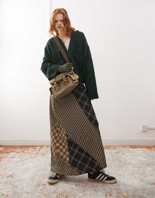 Noisy May - Felpa in maglia verde mélange con cappuccio e chiusura con zip, 2 di 4