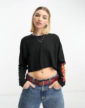 Noisy May loose cropped T-shirt in black | ASOS