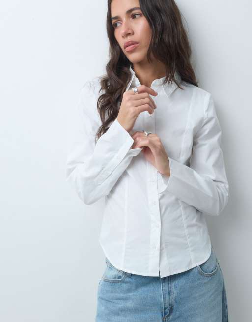 Noisy May fitted shirt in white, 2 of 4