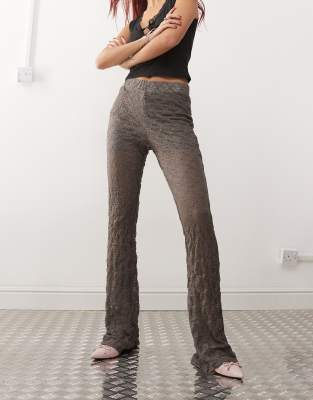 flare lace pants in gray