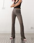 [Noisy May] Noisy May flare lace pants in grey XS Charcoal gray