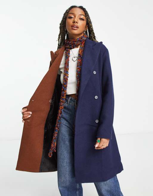 Navy blue clearance longline coat