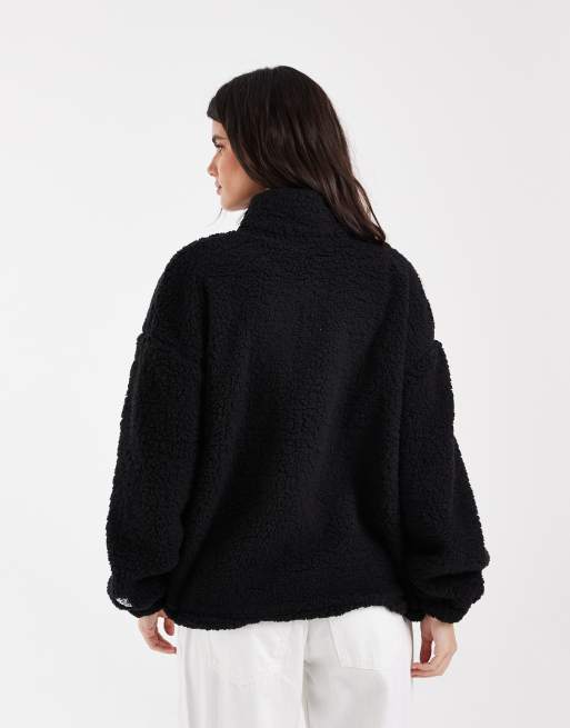 Noisy May - forro polar con cremallera en negro, 4 de 4