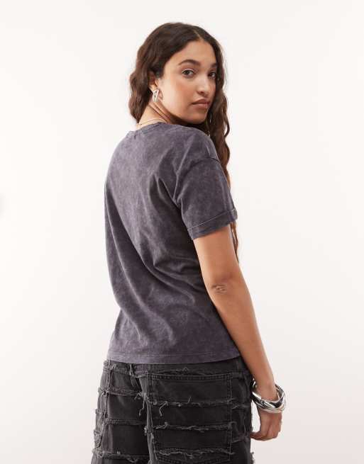 Noisy May - Forvasket koksgrå regular fit-T-shirt, 4 af 4