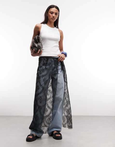 Noisy May - Foulard de taille long en dentelle - Noir - view 1