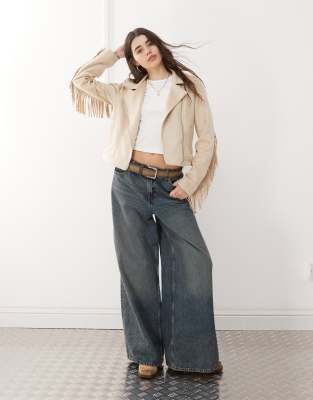 NOISY MAY FRINGED MOTO JACKET 