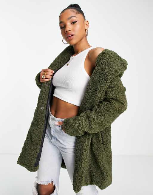Noisy May - Gabi - Manteau duveteux - Kaki