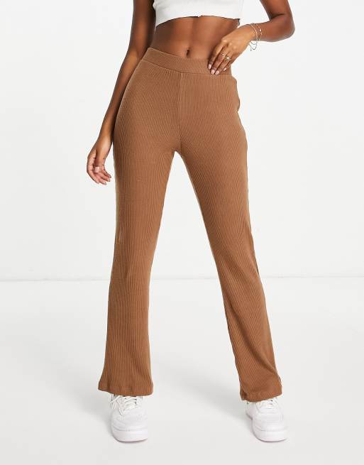 Noisy May - Geribbelde flare-broek in caramel