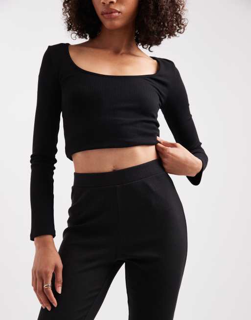 Noisy May - Geribbelde flare-broek in zwart, 5 van 5