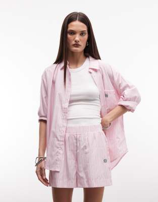 Noisy May - Gestreifte Boxershorts in Rosa und Weiß, Kombiteil