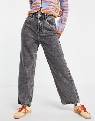 Noisy May Gigi oversized mom jeans in washed grey - ASOS Price Checker