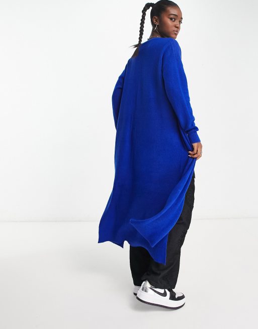 Noisy May - Gilet long en maille de laine mélangée - Bleu roi, 3 de 4