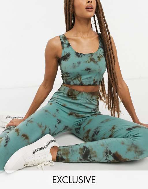 Noisy May – Gröna och svarta leggings i batikmönster, del av set – Endast hos ASOS