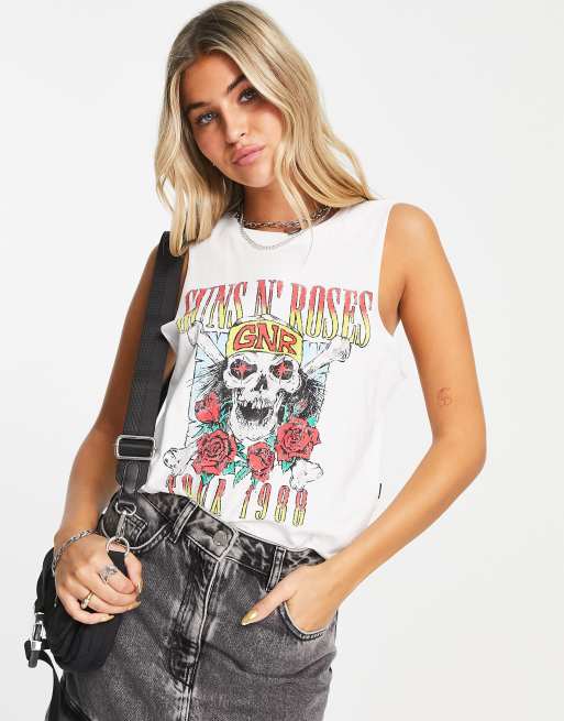 Noisy May Guns N Roses singlet in white