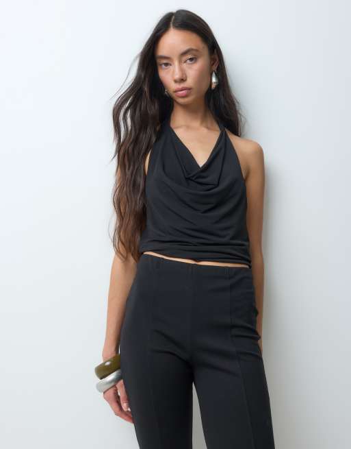 Noisy May halterneck top in black, 5 of 5