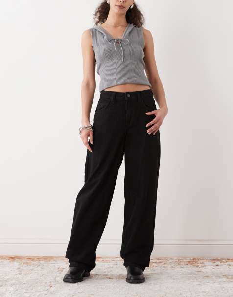 Noisy May Hazel barrel jeans in black