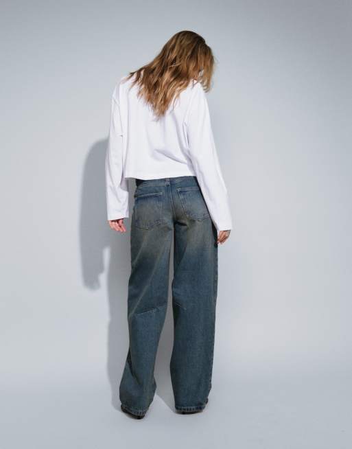 Noisy May - Hazel - Jean bouffant avec surpiqûres aux genoux - Bleu moyen, 2 de 5