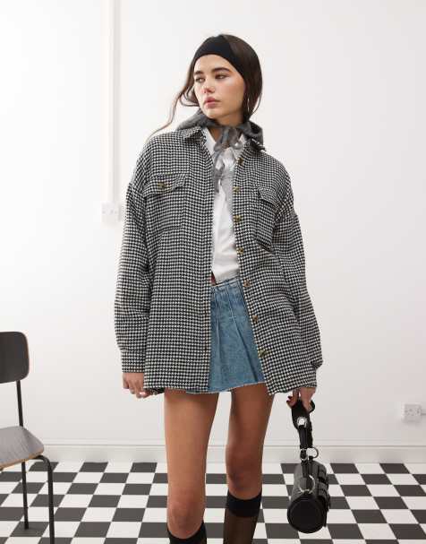 Noisy May – Hemdjacke in Schwarz und Weiß mit Hahnentrittmuster - view 1