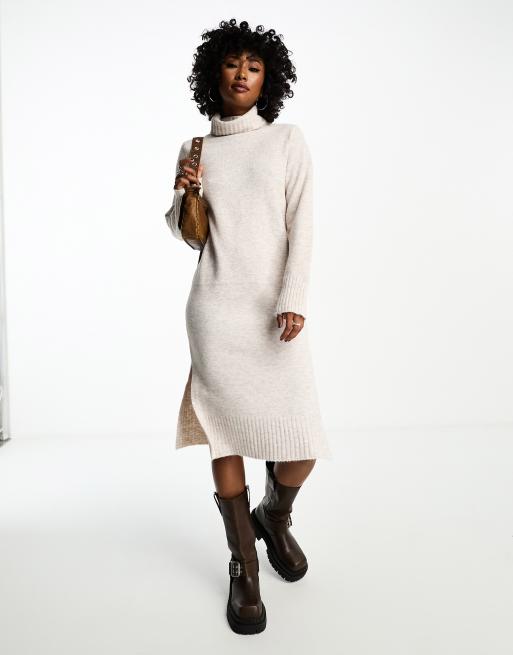 White high store neck jumper dress