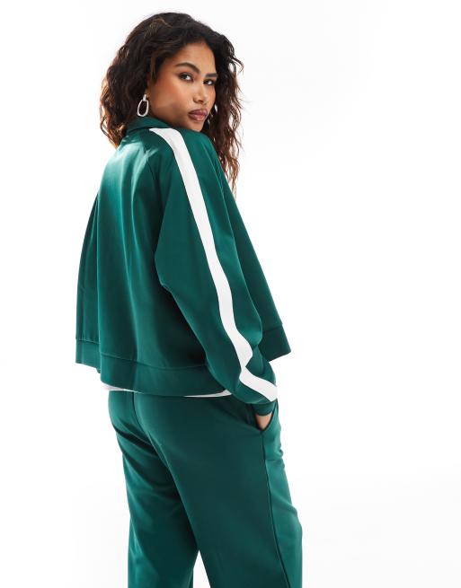 Noisy May high neck zip through sweat in dark green (part of a set), 4 of 4
