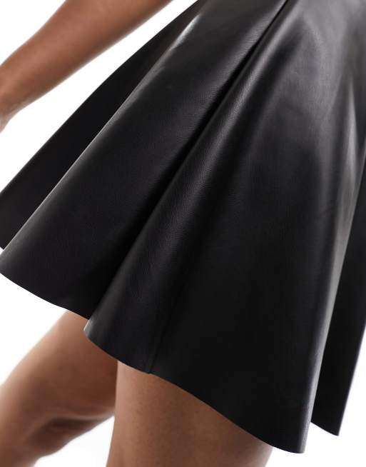 Noisy May high rise faux leather skirt in black, 5 of 5
