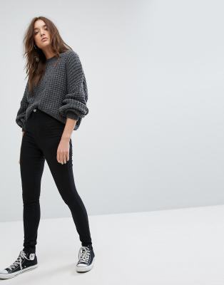 Noisy May Lizzi Straight Leg Jeans In Black