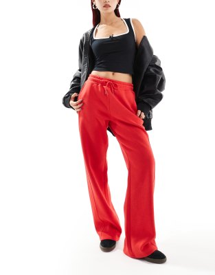 Noisy May High Waist Loose Fit Sweatpants In Red