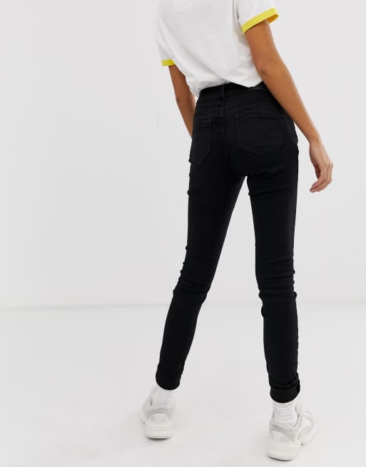 Noisy May High Waisted Body Shaping Jean In Black Asos