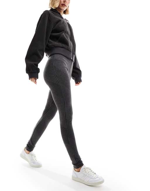 Noisy May high waisted leggings in dark grey