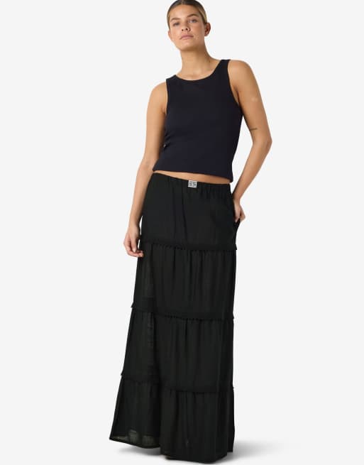 Noisy May High Waisted Maxi Skirt in Black, 2 of 6