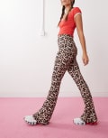 [Noisy May] Noisy May high waisted pants in leopard print-Brown XS Natural