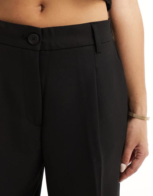 Noisy May high waisted wide leg tailored trousers in black, 5 of 5
