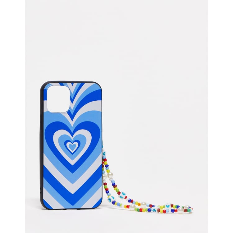 Noisy May iPhone 12 phone case with phone charm in blue heart