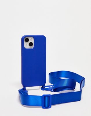 Noisy May iPhone 12 phone case with strap in blue