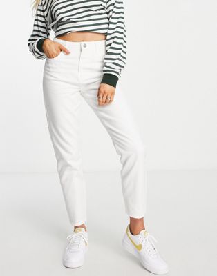 Noisy May Isabel high waisted mom jeans in white - ASOS Price Checker