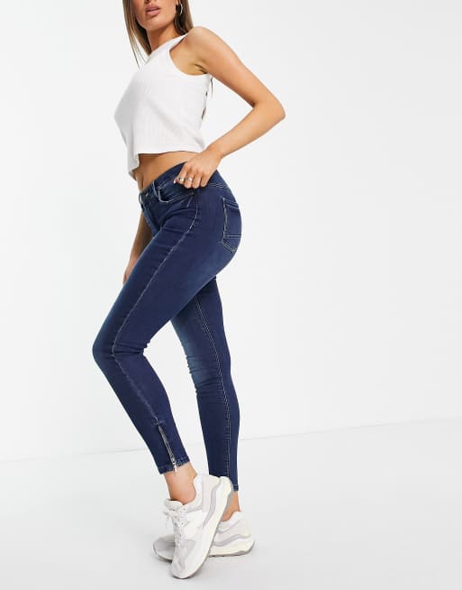 Noisy May - Jean skinny taille haute longueur cheville - Bleu, 3 de 4