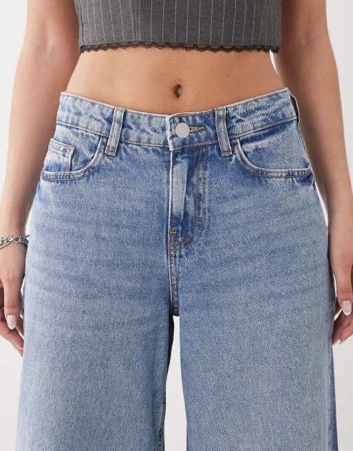 Noisy May - Jeans a vita medio alta con fondo ampio azzurri, 5 di 5