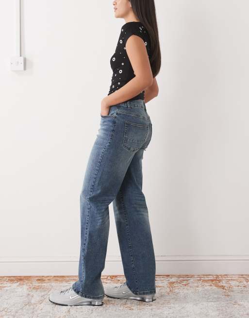 Noisy May – Jeans aus dunkelblauem Denim mit niedrigem Bund und weitem Bein, 3 von 5