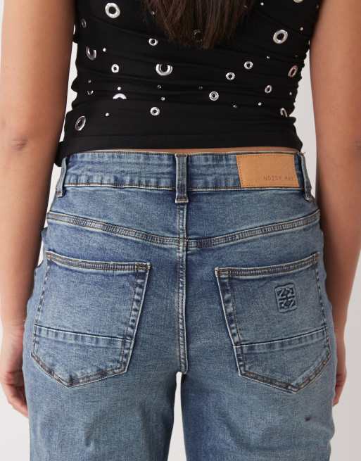 Noisy May – Jeans aus dunkelblauem Denim mit niedrigem Bund und weitem Bein, 4 von 5