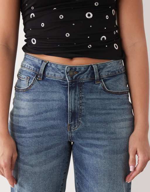 Noisy May – Jeans aus dunkelblauem Denim mit niedrigem Bund und weitem Bein, 5 von 5